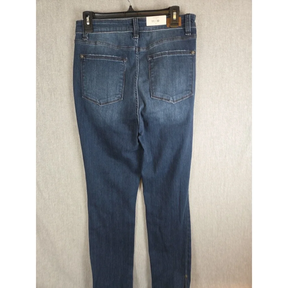 Judy Blue Jeans Womens 11/30 Blue Skinny Fit Waist Fringe Cut Bottom Boho‎ NEW